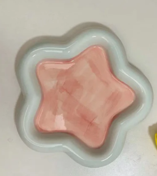 Whimsical Cute Dreamy Aesthetic Star Shaped Cat Bowl