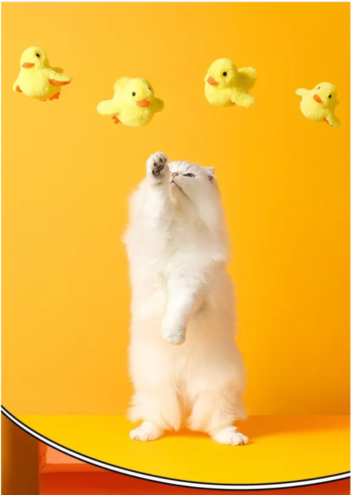 Interactive Rechargable Flapping & Squeaking Duck Cat Toy