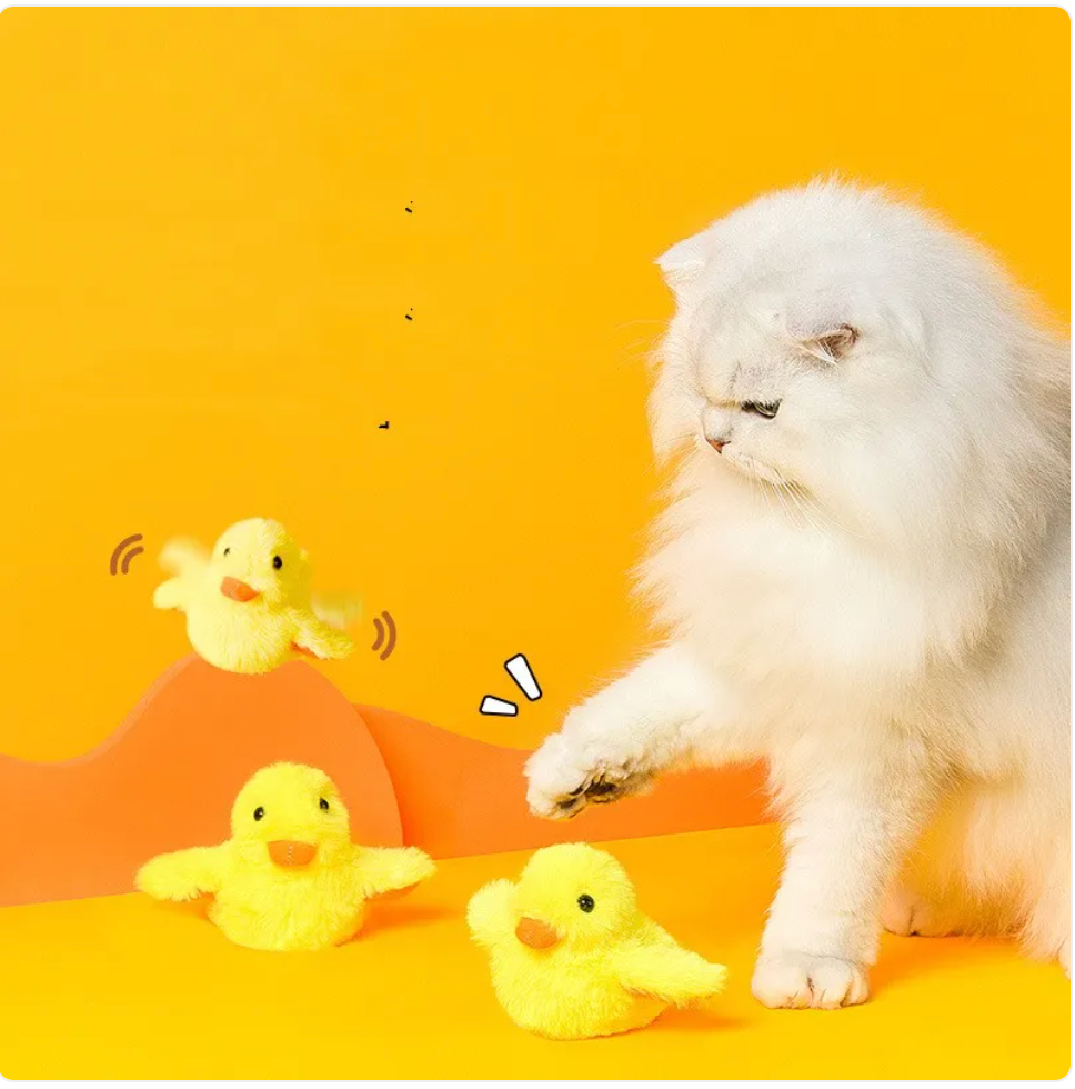 Interactive Rechargable Flapping & Squeaking Duck Cat Toy