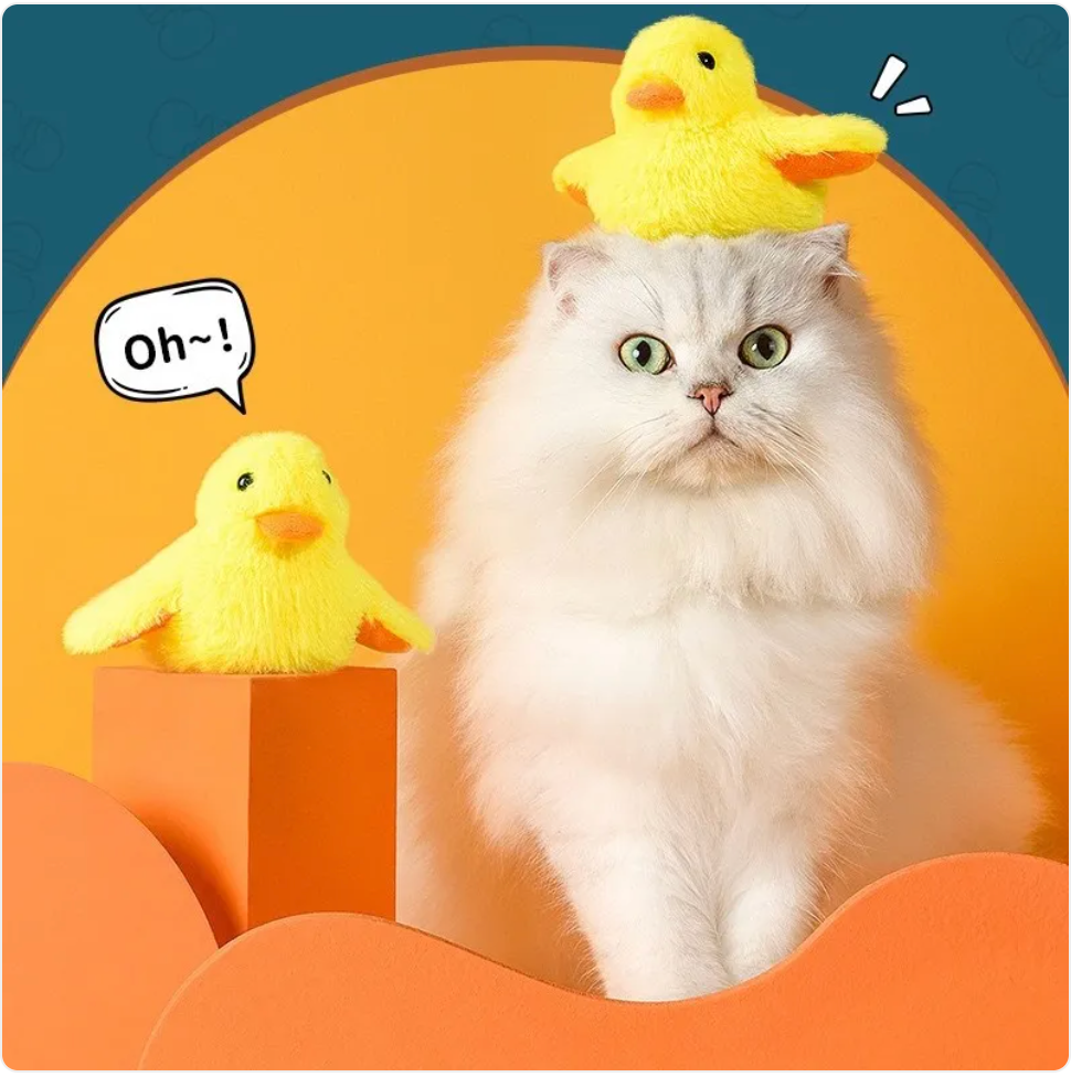 Interactive Rechargable Flapping & Squeaking Duck Cat Toy