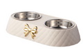 Classy Elegant Pet Bowl with Elevated Stainless Steel Removeable Bowls For Easy Cleaning